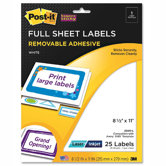 Super Sticky Removable Id Label, 25 Labels/Pack