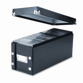 CD Storage Box Holds 60 Discs, 5 1/4 x 14 x 5 3/4, Black