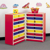 Koala-Tee 38" H Mobile Folding Storage Unit with Optional Trays