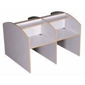 Double Sided Teak H Study Carrel Add On