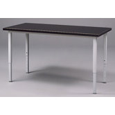 Adjustable Height Steel Frame Science Table with Black HPL Top