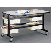 Reading Resource Table with Four Storage Trays