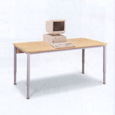 Wide Computer Table with Flip Top Wire Management and Adjustable Height