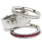 NCAA Logo Crystal Stacked Ring Set