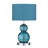 Pair of Oshka Table Lamps in Azure / Chrome
