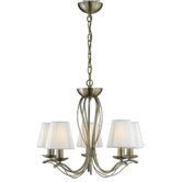 Andretti Five Light Pendant in Antique Brass