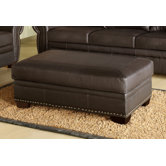 Monroe Italian Leather Cocktail Ottoman