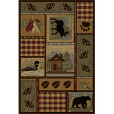 Nature Lodge Motif Novelty Rug
