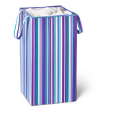 Rectangular Collapsible Hamper with Handles in Bright Blue and Purple