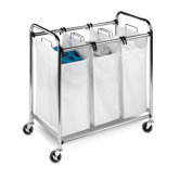 Triple Laundry Sorter in Chrome