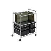 5 Drawer Hanging File Cart in Chrome/Black