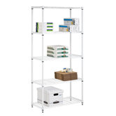 Five Tier Storage Shelves in White
