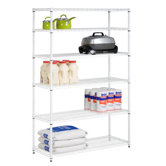 Six Tier Steel Shelving in White