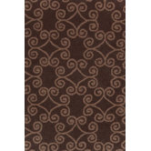 Hooked Scroll Chocolate Rug