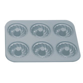 Non-Stick 6 Cup Fluted Muffin Pan with Center Tube