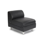 Black Leather Convex Modular Sectional