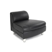 108 cm x 84 cm Black Leather Convex Modular Sectional