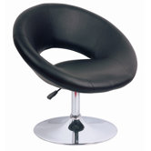 Leather Effect Lounge Stool