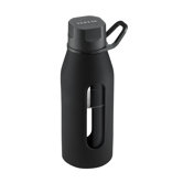 16 Oz Classic Glass Water Bottle in Black