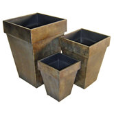 Metal Square Tapered Planter (Set of 3)
