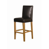 Tony Bar Chair in Brown Leather / Oak