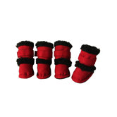 Duggz Snuggly Shearling Dog Boots in Red and Black