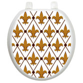 Classic Toilet Seat Applique with Fleur-de-lis Design