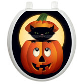 Seasonal Toilet Seat Applique with Peek-a-boo Kitty Design