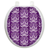 Toilet Seat Applique with Bell Flowers in Plums Design