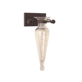 Amphora Vase on Wall Sconce with Finials and Hinge in Clear