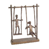 Children on Swings in Cast Bronze