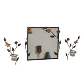 4 Piece Nature Mirror and Sconce Set