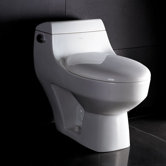 Athena Contemporary Elongated One Piece Toilet in White