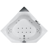 59" x 59" x 31" Corner Whirlpool Bath Tub with Waterfall Faucet