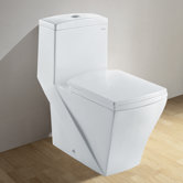 Granada Contemporary Elongated One Piece Toilet with Dual Flush in White