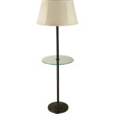 Outdoor  Floor Lamp with Glass Table in Dark Wood