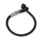 The Henry Anthony Sanny Artisan Sterling Silver and Leather Sanur Woman Braided Bracelet