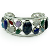 The Neeru Goel Artisan Colors of Life Lapis Lazuli and Pearl Cuff Bracelet