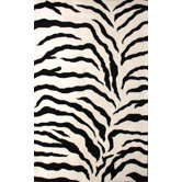 Zebra Print Black Rug