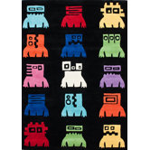 KinderLOOM Robot Black Kids Rug
