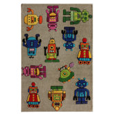 KinderLOOM Robot I Grey Kids Rug