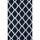 Marbella Moroccan Trellis Navy Kilim Rug