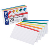 100 Count 4" x 6" Ruled Index Card in White