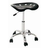 Hocker dreh- und h&ouml;henverstellbar "Dolores" in Schwarz / Chrom