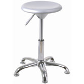 Hocker dreh- und h&ouml;henverstellbar "Betty" in Alusilber / Chrom