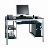 Schreibtisch in Aluminium / Schwarz