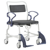 Chicago Bariatric Shower Commode Chair in Grey / Blue