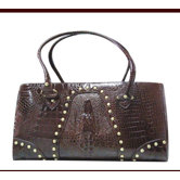 Faux Leather Handbag Pet Carrier in Deep Brown