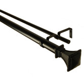 Trumpeted Square Double Curtain Rod in Black