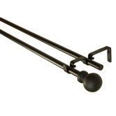 Classic Ball Double Curtain Rod in Black